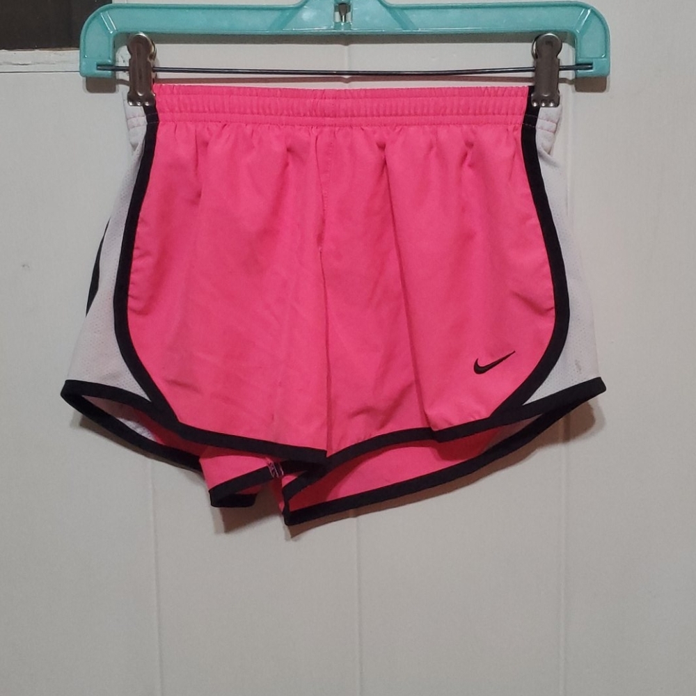 Girls pink Nike running shorts